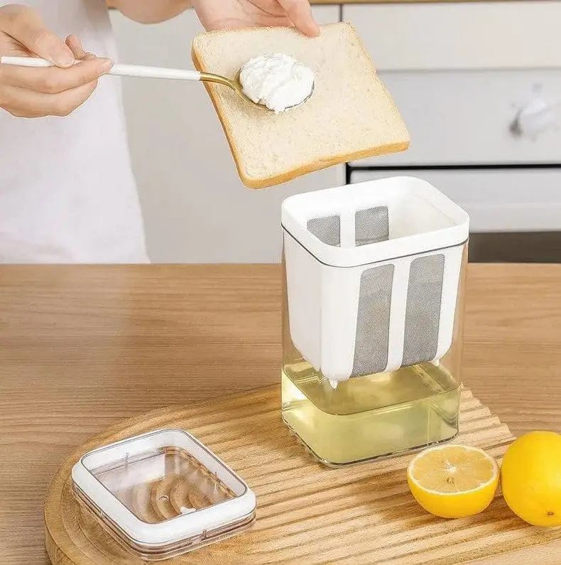 Multi-Purpose 1100ML Greek Yogurt Maker | Hung Curd Strainer Box with Fine Mesh Filter | Yogurt Cheese Maker | Premium Food Grade Container | BPA Free Yogurt Filter