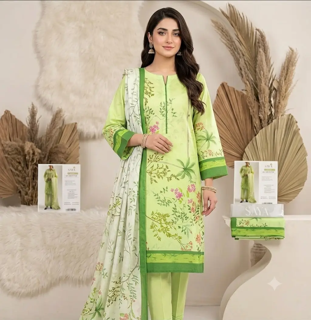 3 Pcs Women's Unstitched Printed Suit
