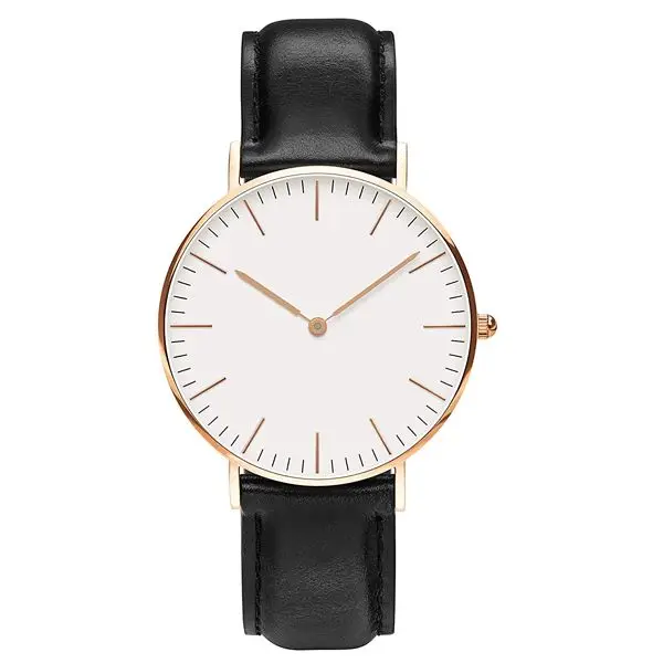 DW Leather Strap Men Wrist Watch Analog Brown Leather Luxury Wrist Watch Stainless Steel Smart Watch Leather Straps
