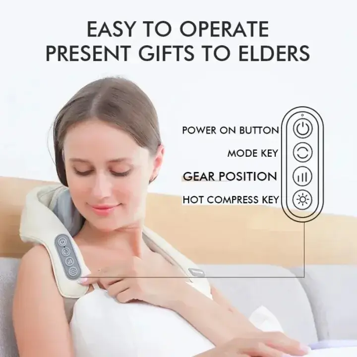 Shoulder and Back Massager all in one Electric Neck & Shoulder Massager with Heat – Deep Tissue Kneading, Pain Relief for Trapezius, Cervical, Abdominal Muscles – Ergonomic Design, Adjustable Intensity, Portable Stress Relief Device By Usman's Hub