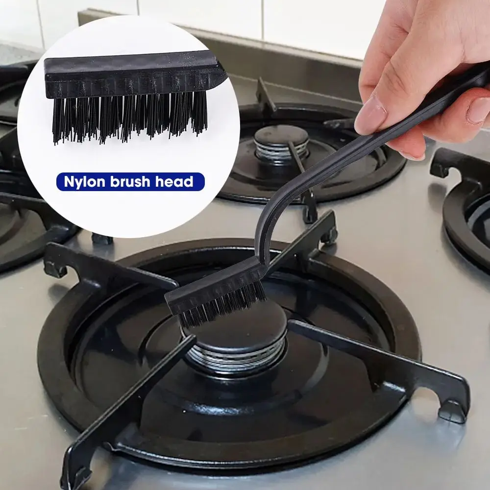 3pcs/Set Gas Stove Cleaning Brush 3style Brush Head Nylon Iron Wire Copper Wire Powerful Decontamination Brush Kitchen Tools