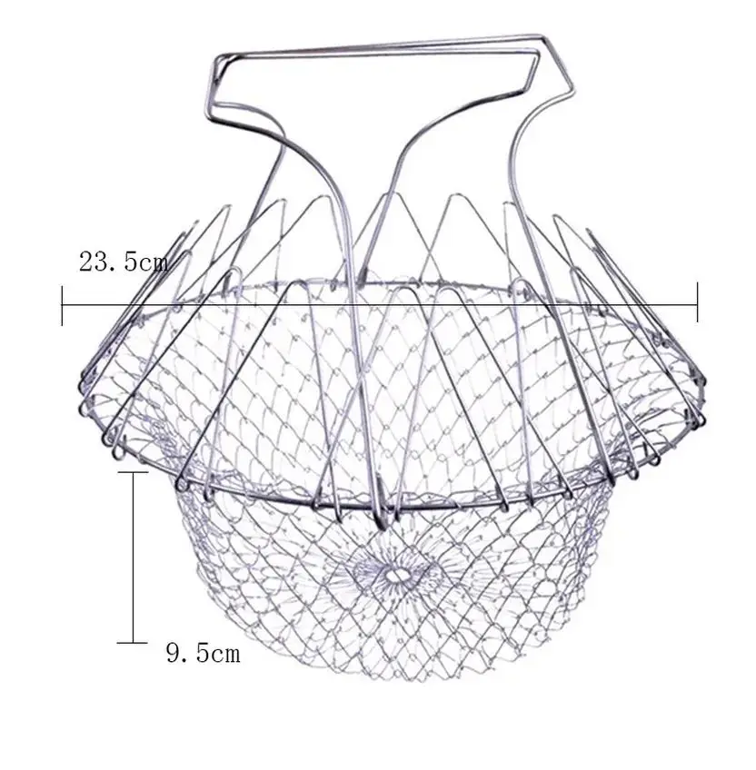 Vegetable Frying, Foldable Strainer, Chef Basket 12 IN 1