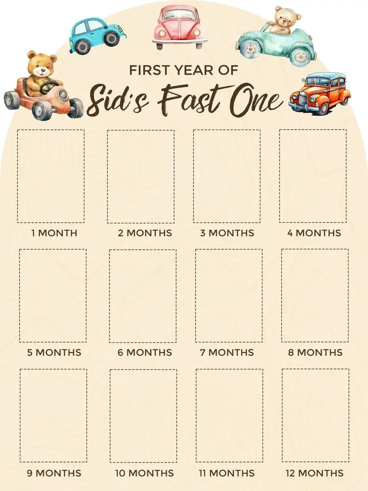 Customized My First Year Baby Photo Frame – 12 Months Milestone Memory Board (Premium Wooden Wall & Table Decor)