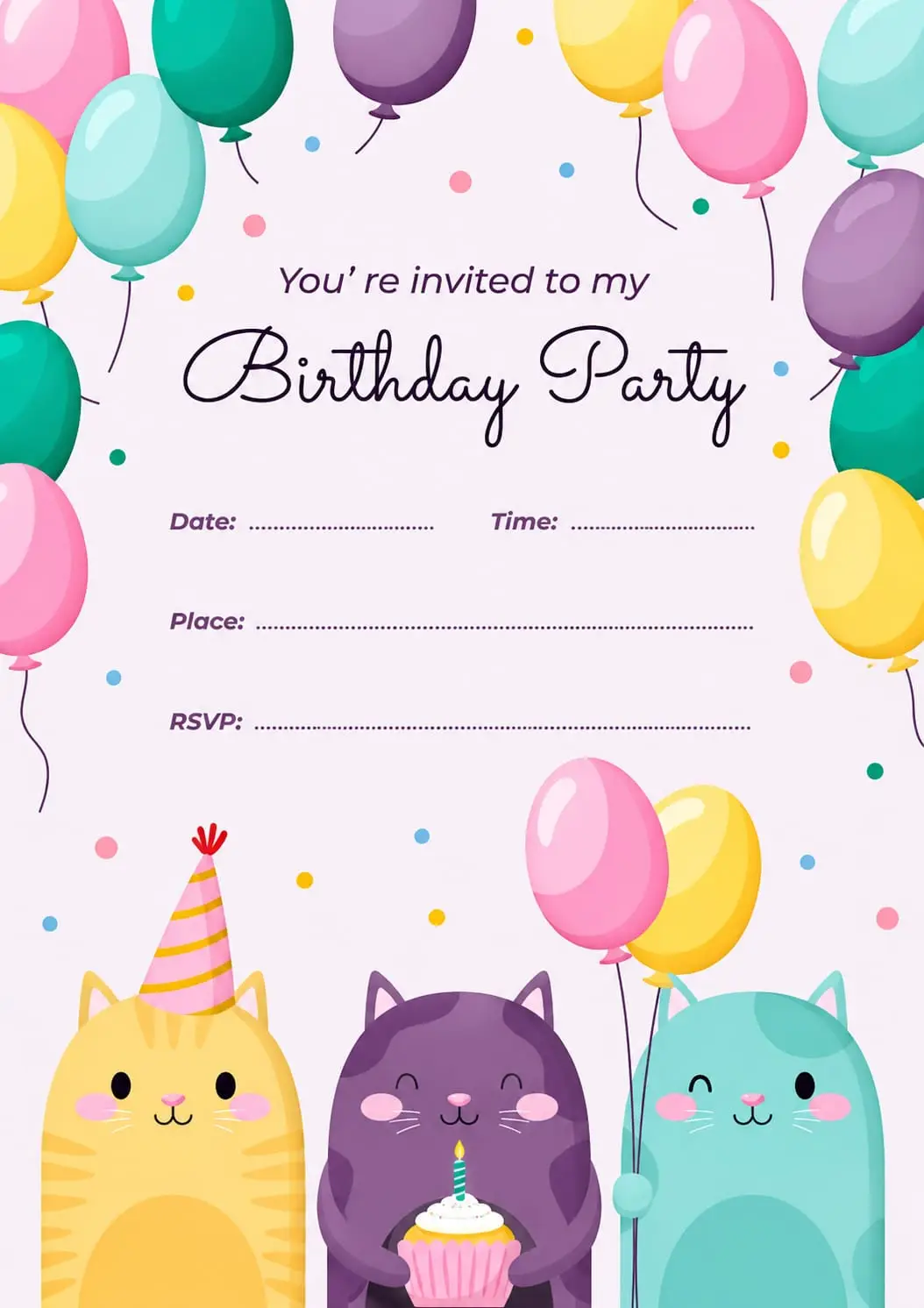 Happy Birthday Birthday Invitation cards for kids