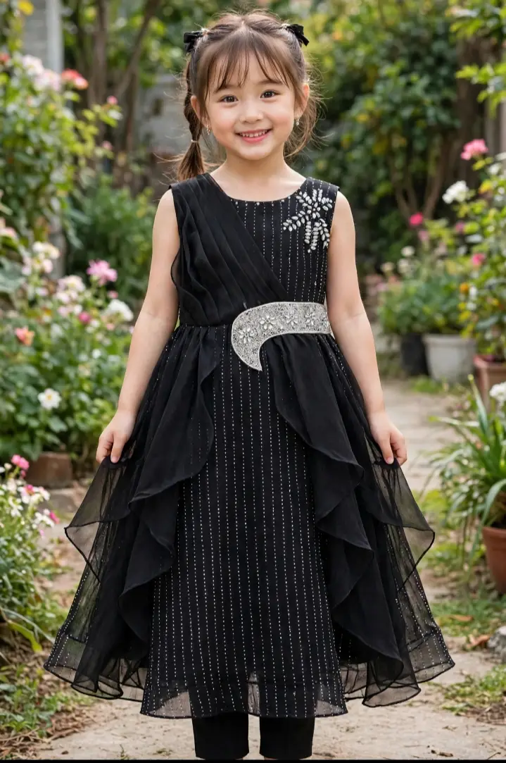 2 Pcs Tissue Digital Print Frock