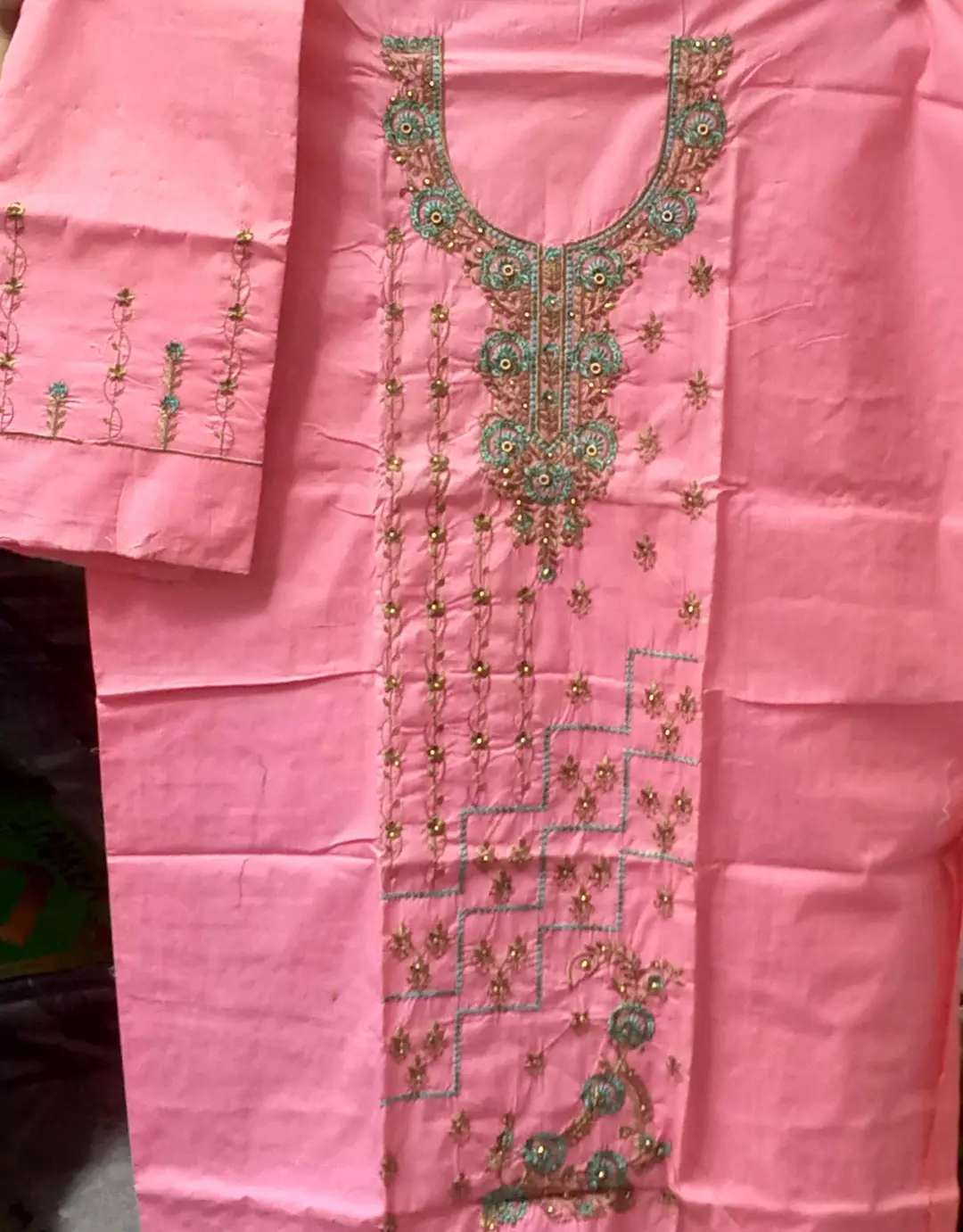 2 Pcs Women's Unstitched Embroidered Suit