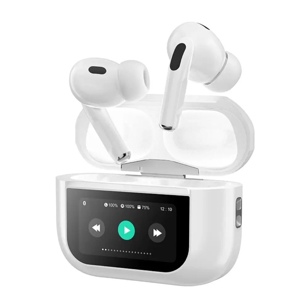 A9 Pro Touch Screen Airpods Pro – Premium Wireless Earbuds With Bluetooth 5.0, LCD Display, Super Bass And Pop-Up Feature
