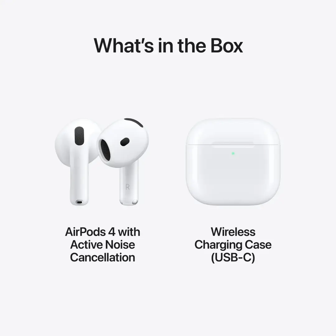 White Airpods Pro 4 Wireless Earbuds with Active Noise Cancellation, Bluetooth 5.0