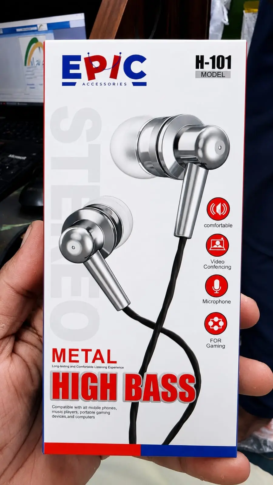 Buy 1 Get 1 Free Metal Handsfree Black Handsfree Universal 3.5mm Earphones | Heavy Bass & Clear Sound | Compatible with All Android Devices