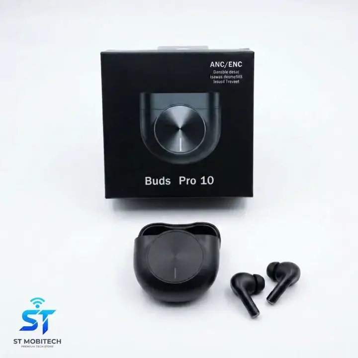 Buds Pro 10 TWS Wireless Earbuds | Bluetooth 5.3 | ANC ENC Noise Cancellation | HiFi Stereo Sound | Deep Bass | Touch Control | Clear Calling | Long Battery Life ST MOBITECH