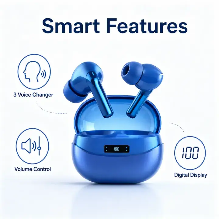 Premium Buds Pro 4 Wireless Earbuds - Voice Changer - Volume Control - Touch Control - Heavy Bass - Gaming Mode - Long Battery Life Bluetooth Earphones ST MOBITECH