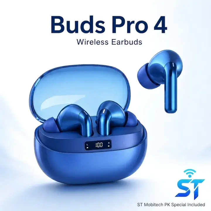 Premium Buds Pro 4 Wireless Earbuds - Voice Changer - Volume Control - Touch Control - Heavy Bass - Gaming Mode - Long Battery Life Bluetooth Earphones ST MOBITECH