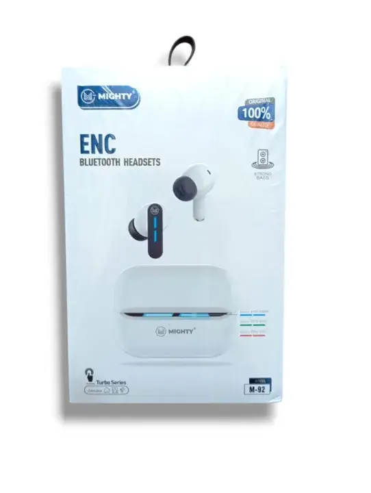 Mighty M-92 ENC Bluetooth Headsets | True Wireless Earbuds with Noise Cancellation, Strong Bass & Charging Case