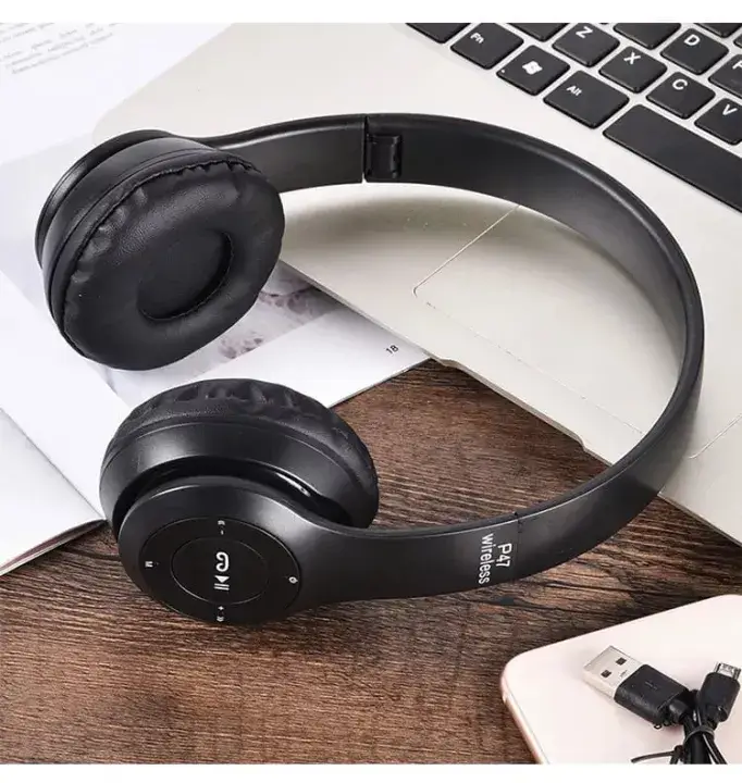 P47 On Ear Wireless Headphones Dynamic Plastic