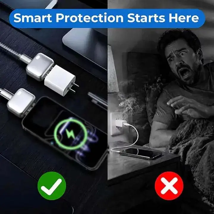 140W Smart Auto Stop Charging Adapter, Automatic Separator AI Full-Charge Disconnector and Overcharge Protection USB Adapter, Universal Overcharge Protection for Smartphone, Tablet, Laptop, Battery Care Power Splitter