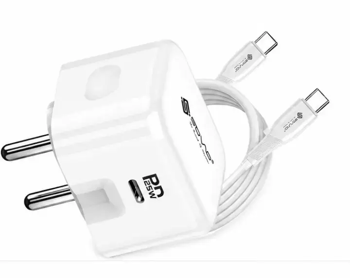 25W PD Fast Charger USB C Type-C Wall Charger with Type-C to Type-C Cable | Super Fast Charging Adapter | Android Fast Charger