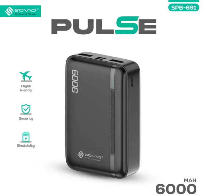 PULSE SPB-691 6000MAH POWERBANK Pocket-Size Portable Power Bank (1Year official warranty)