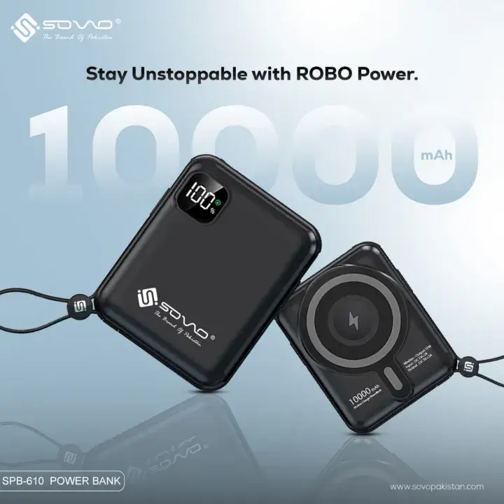 ROBO SPB-610 10000MAH Wireless Power Bank PD Fast Charging With 1 Year Brand Warranty