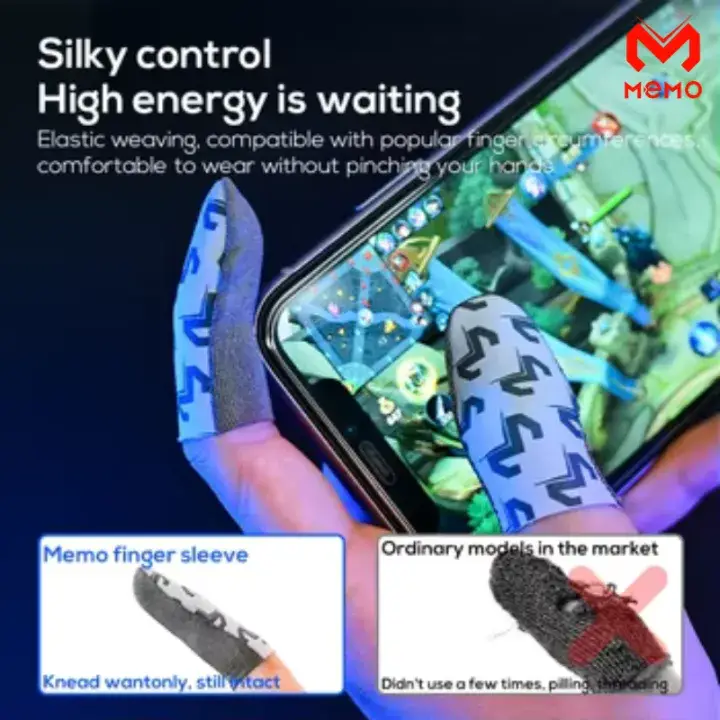 Sweat Proof Sensitive Touch Screen Memo Gaming Finger Sleeves for Mobile Game, Anti-Sweat Breathable Seamless Thumb Finger Sleeve for Gaming