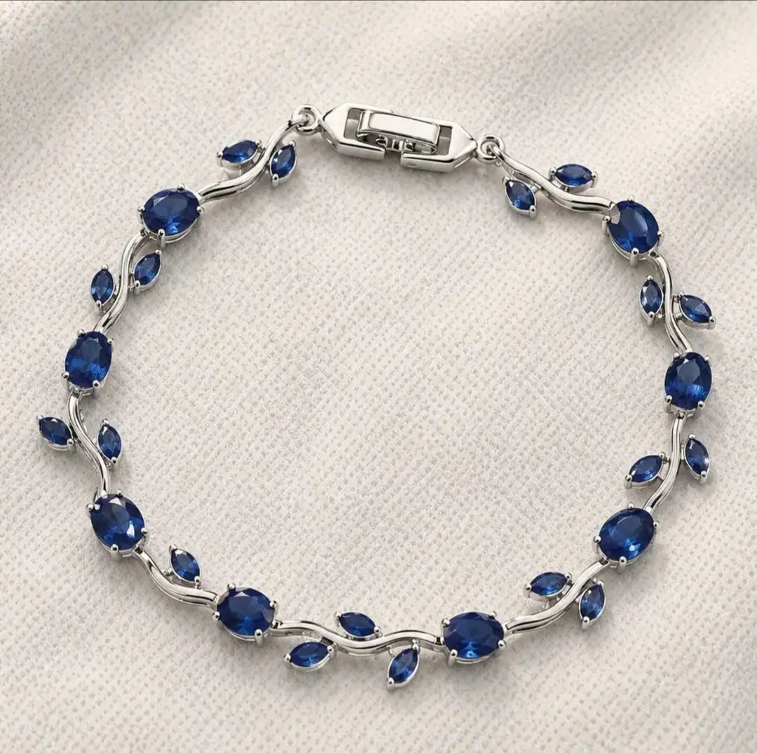 1 Pc Pearl Stone 1 Carat Gold Plated Crystal Chain Bracelet