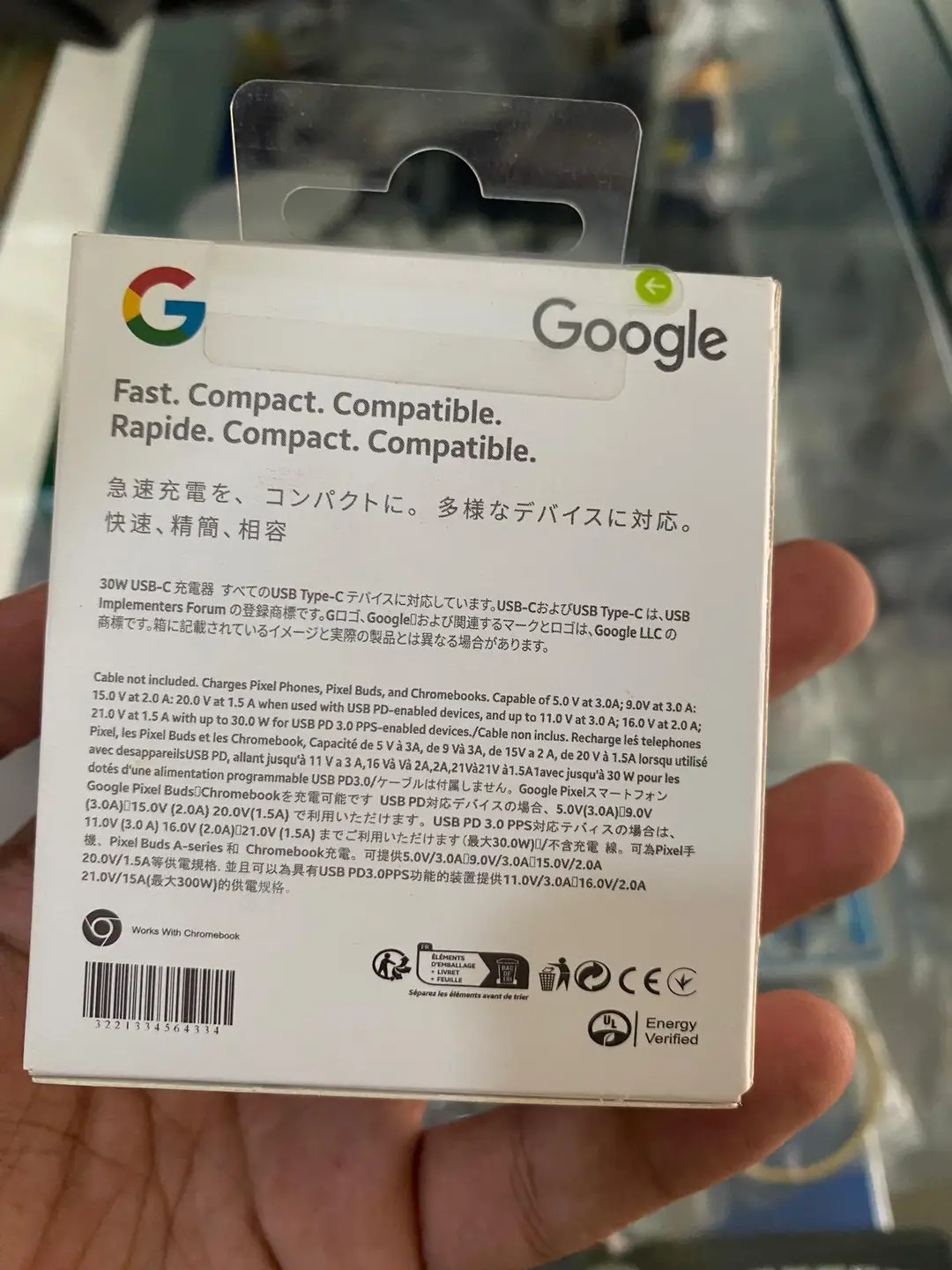 Google Pixel Original 30W USB-C Fast Charger with USB-C Cable (New)