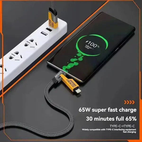 4-in-1 Fast Charging Data Cable USB to Type-C, Lightning & Micro USB – High Speed Charging & Data Sync – 1 Meter