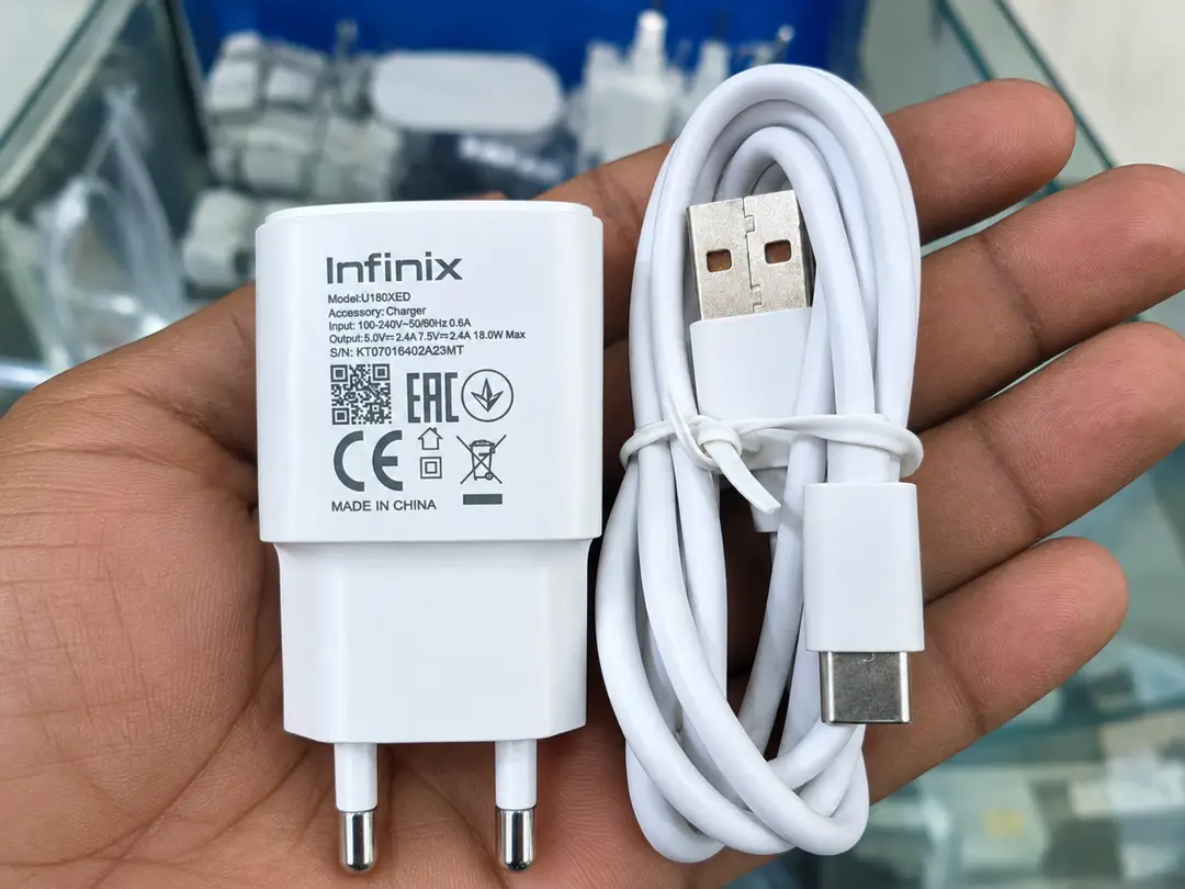 Infinix 18W Fast Charger with Type-C Cable – White