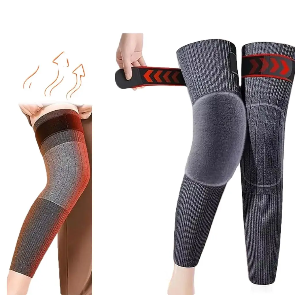 2Pcs/ With Strap Knee warmer for men and women with straps/Belts, Wool Knee Pads, thermal legs warmer for medical use, fleece brace warmer, knee pain relief