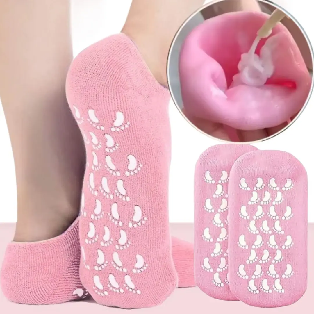 Reusable Silicone Spa Gel Socks for Dry Feet and Cracked