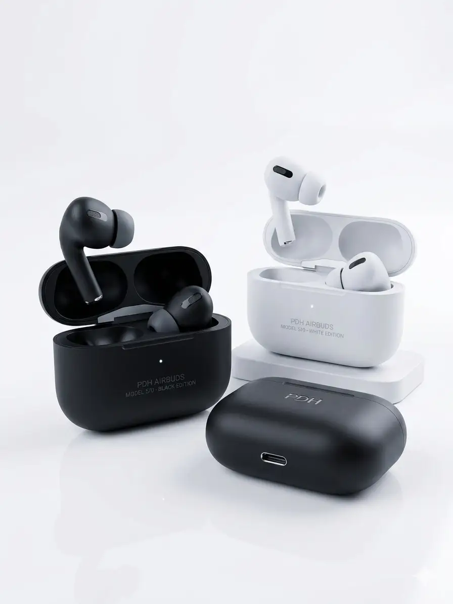 Black Long-Lasting Battery With Fast Charge 2 Earbuds