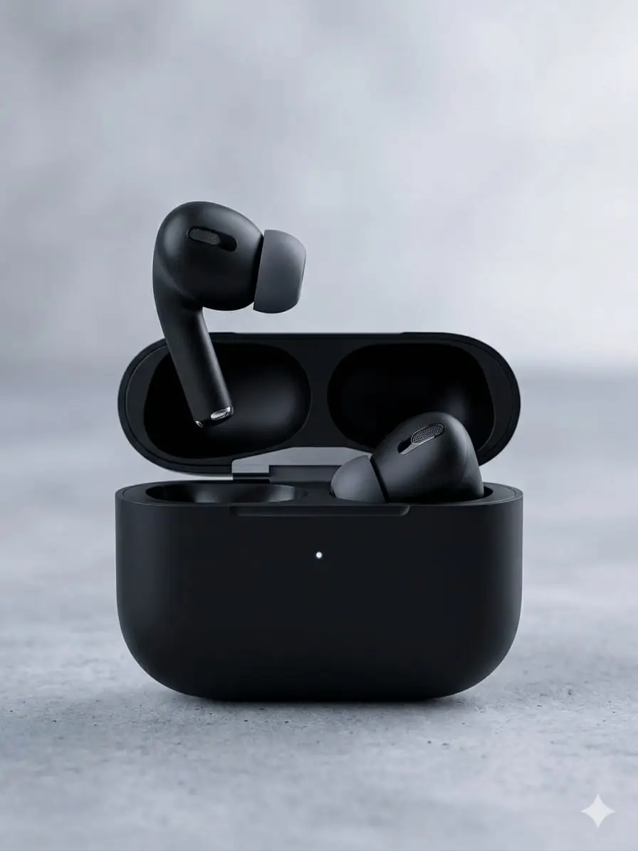 Black Long-Lasting Battery With Fast Charge 2 Earbuds
