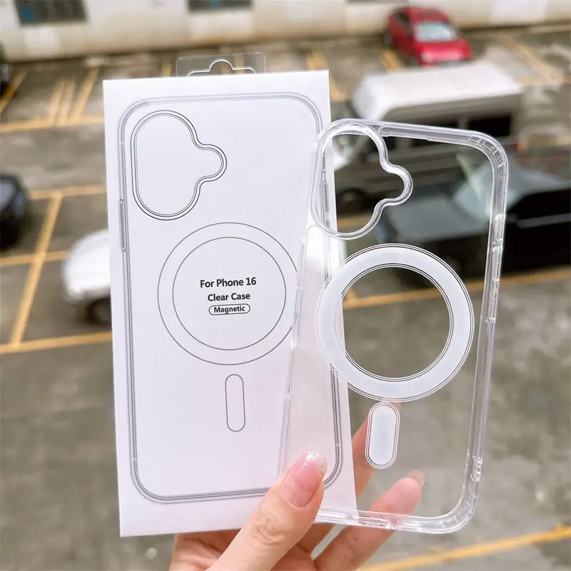 Transparent MagSafe Magnetic Clear Case for iPhone 16 Pro Max – Premium Shockproof Protection & Wireless Charging Compatible