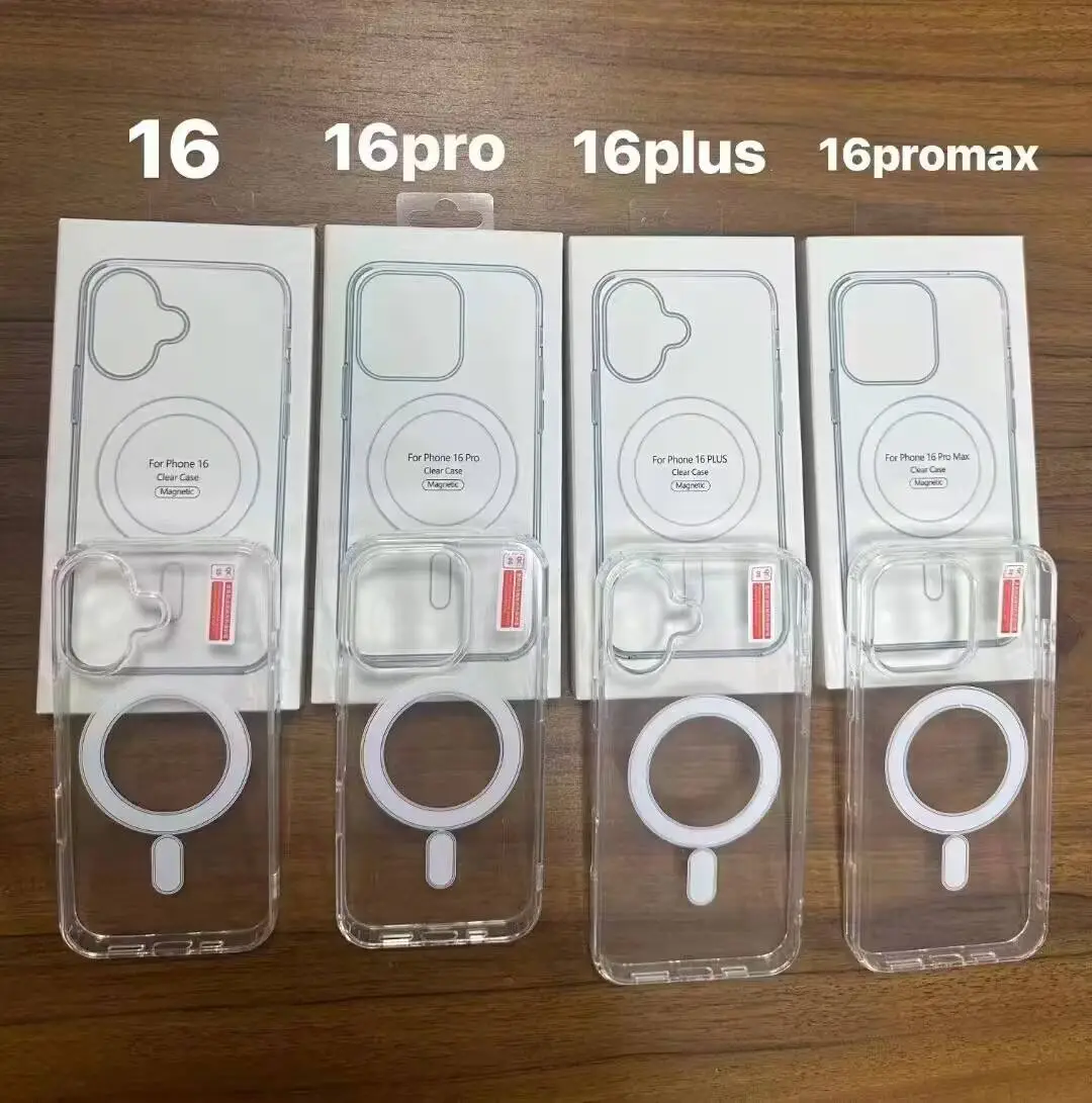 Transparent MagSafe Magnetic Clear Case for iPhone 16 Pro Max – Premium Shockproof Protection & Wireless Charging Compatible