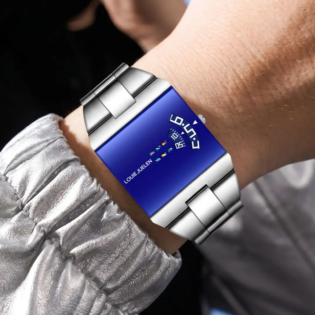 Luxury Men Square Charm Wrist Watch Waterproof