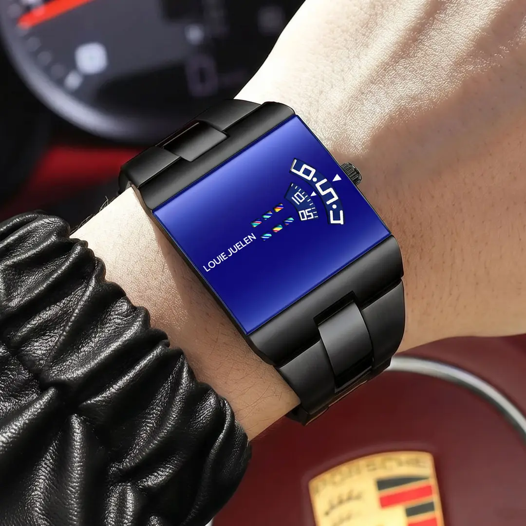 Luxury Men Square Charm Wrist Watch Waterproof