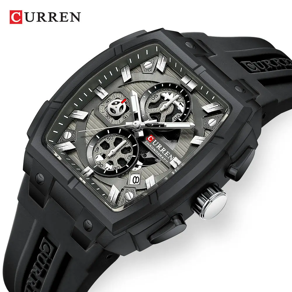 CURREN 8488 Men's Luxury Square Watch