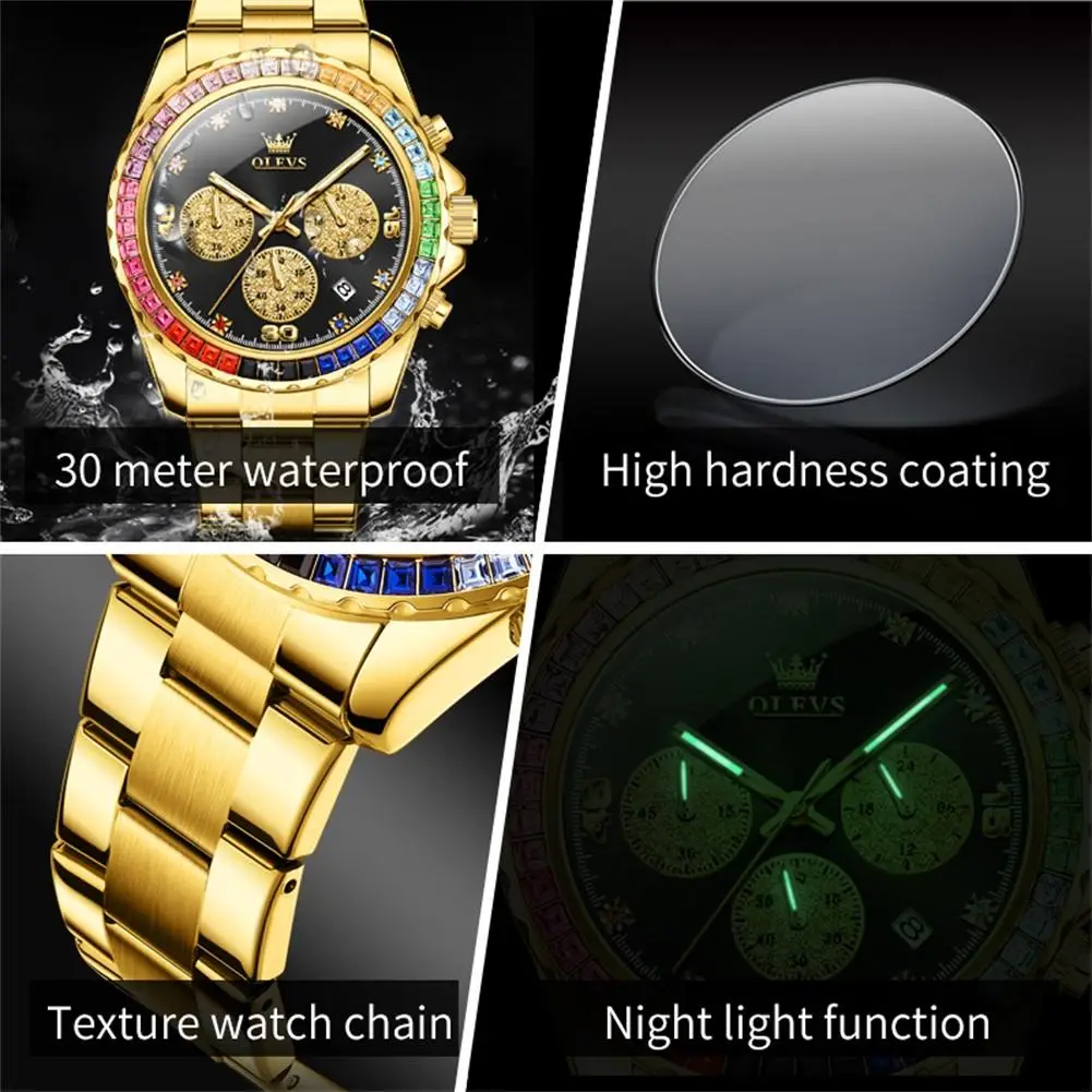 Luxury Quartz Watch Stainless Steel Waterproof