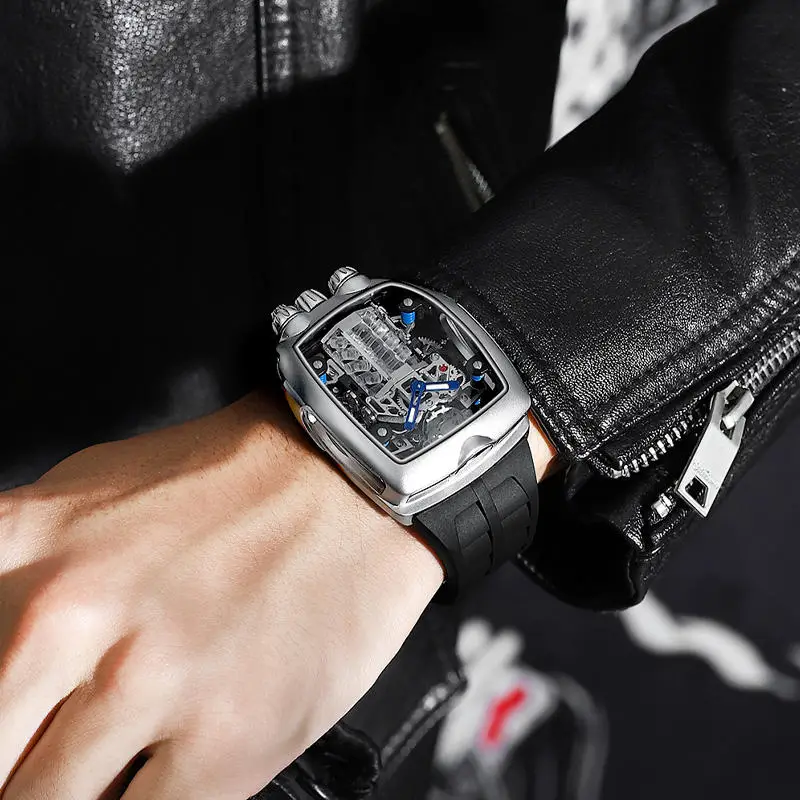 Hollow Dial Design luxury Stainless Steel watch