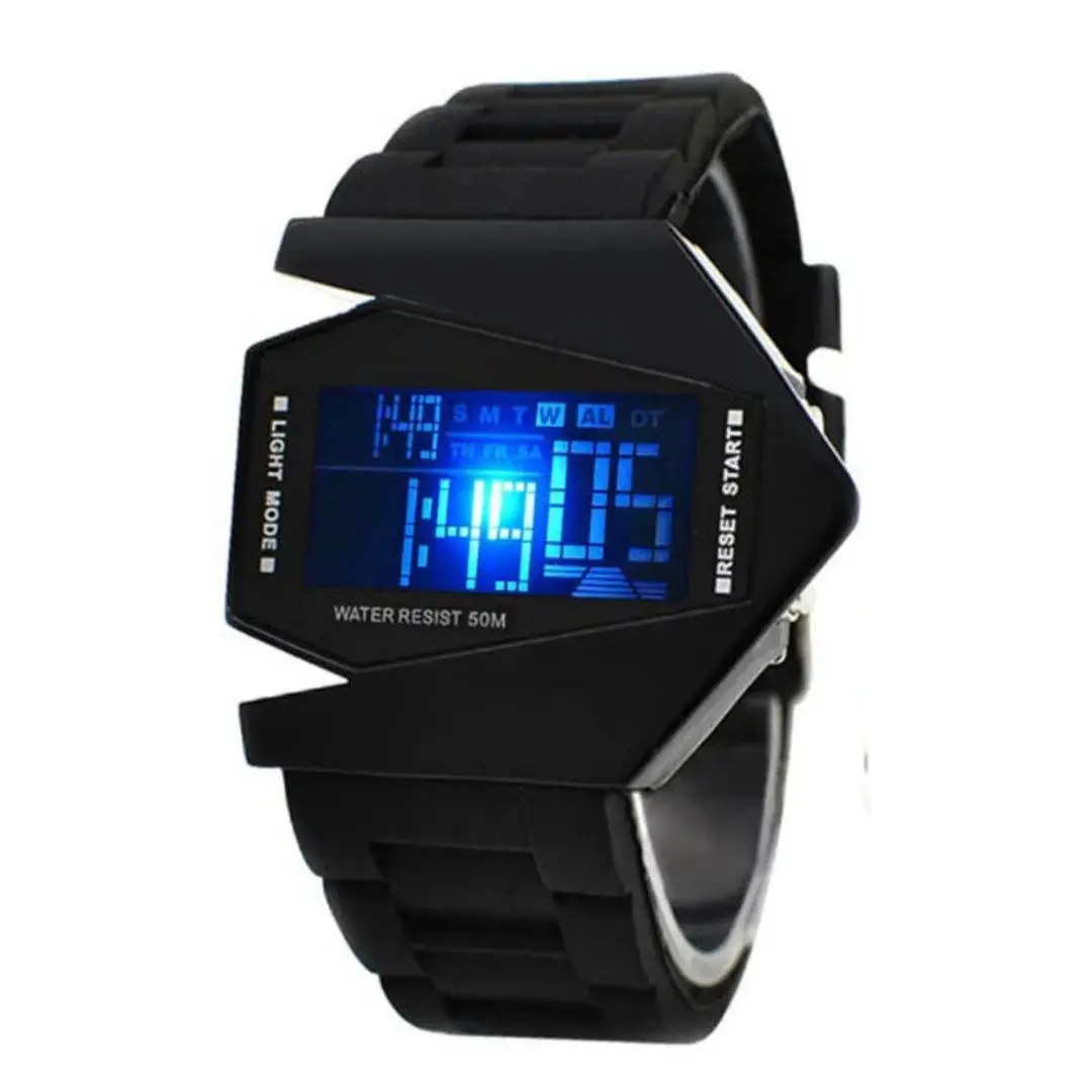 Luxury Airplane-Shaped Luminous LED Digital Watch