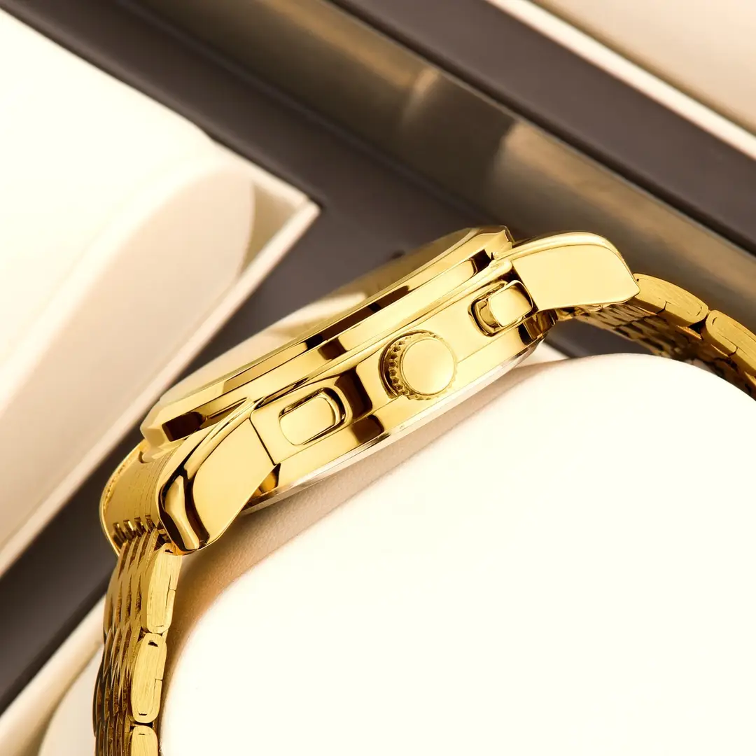 Luxury Multifunction  Quartz Watch with Diamond-Accent