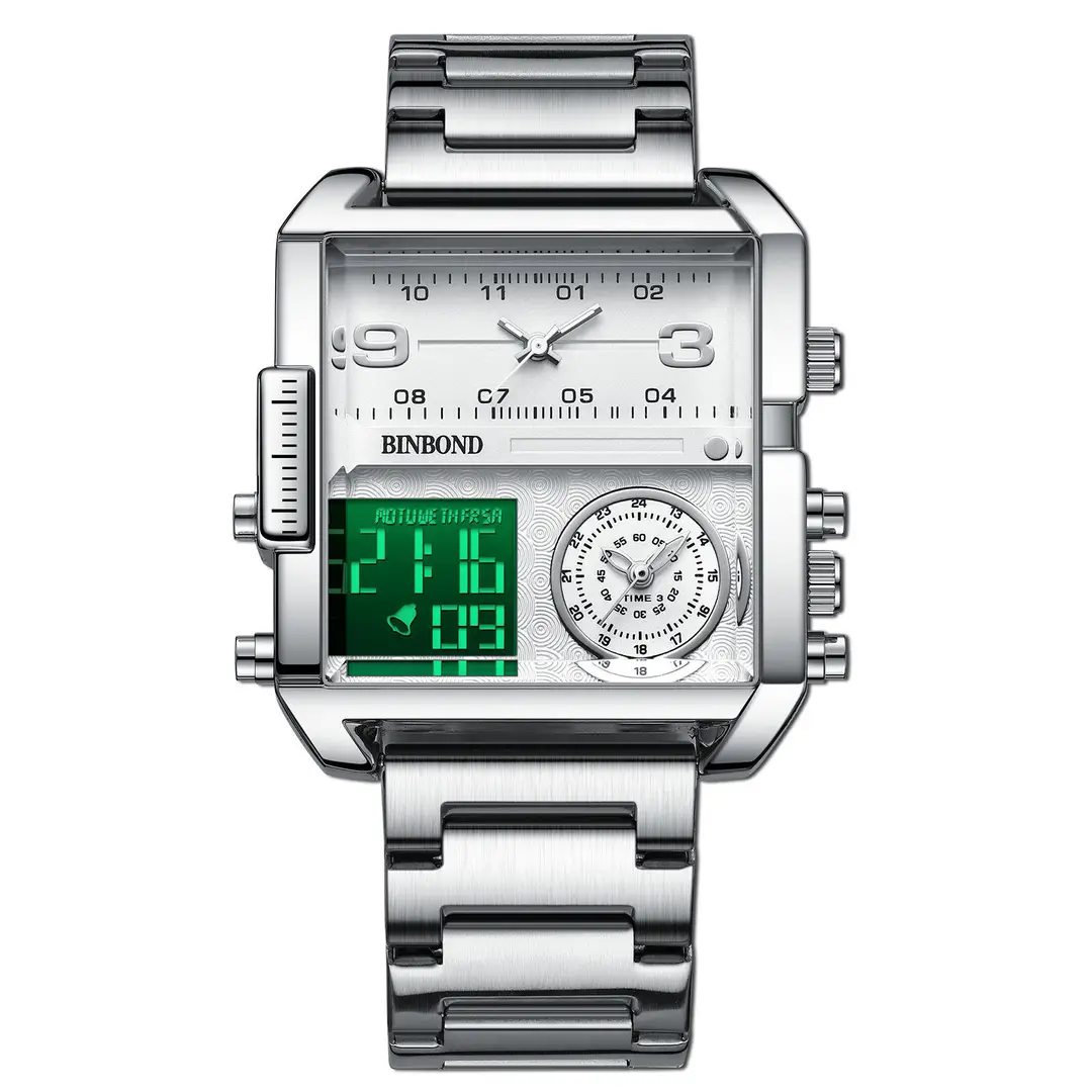 BINBOND 3332 Luxury Stainless Steel Waterproof Watch