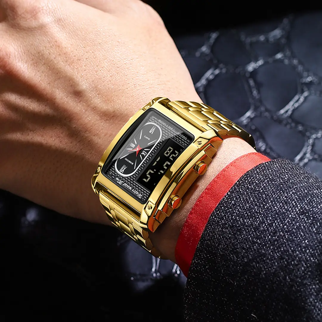 BINBOND Electronic Men's Watch Versatile Dual-Movement