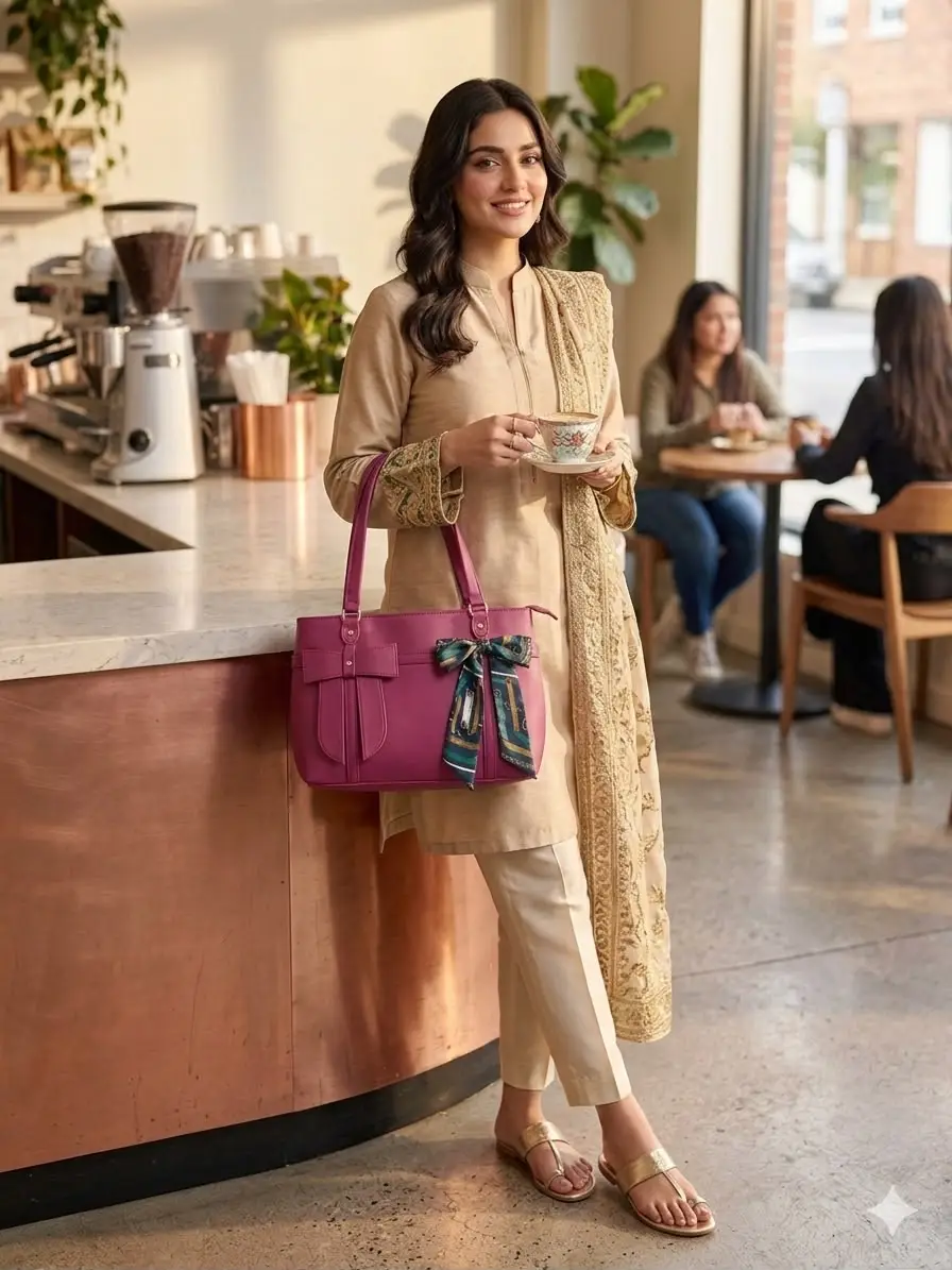 Girl's Leather Plain Hand Bag