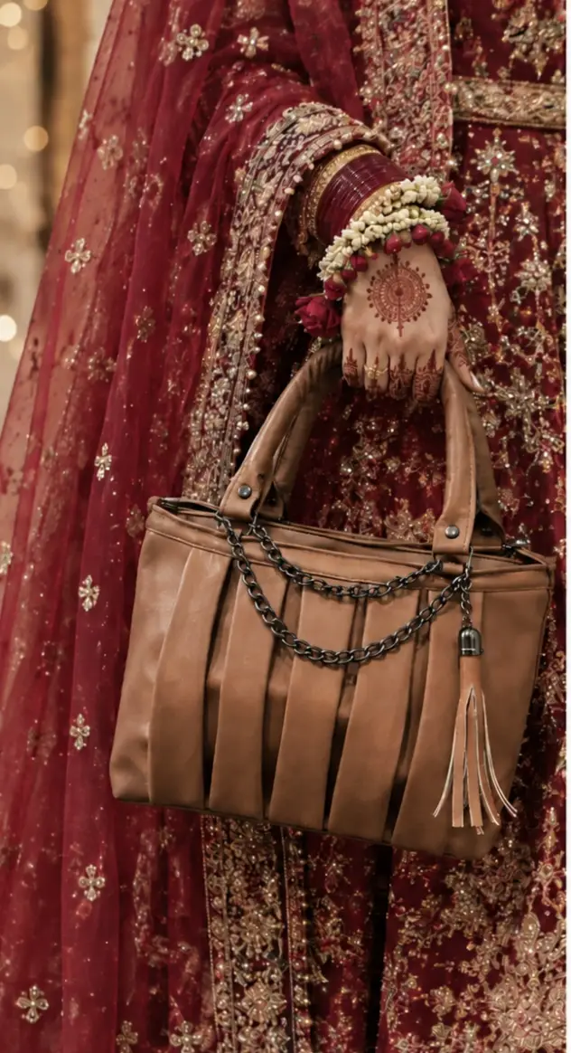 Girl's Leather Plain Hand Bag