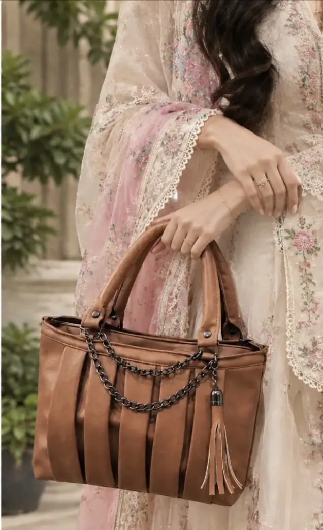 Girl's Leather Plain Hand Bag