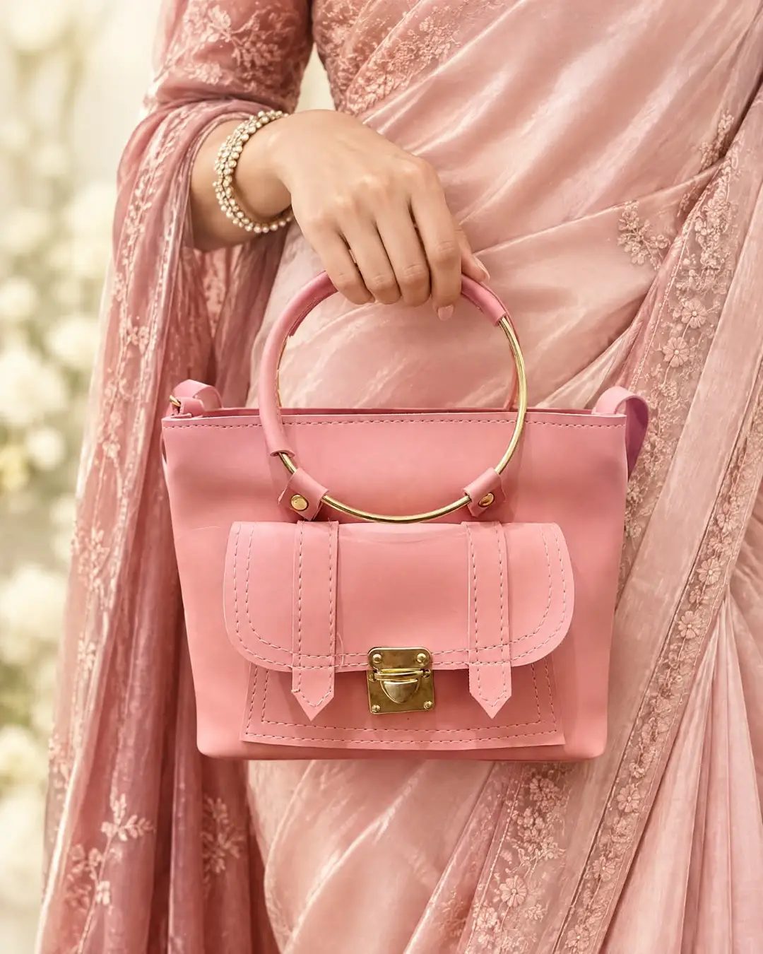 Girl's Leather Plain Hand Bag