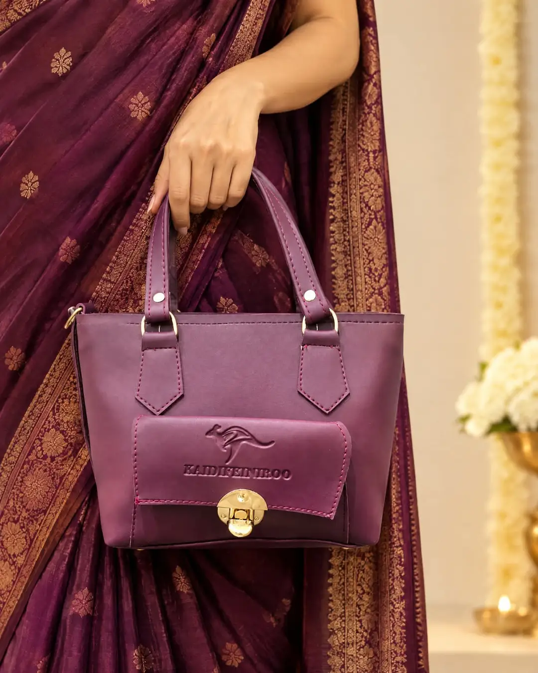 Girl's Leather Plain Hand Bag