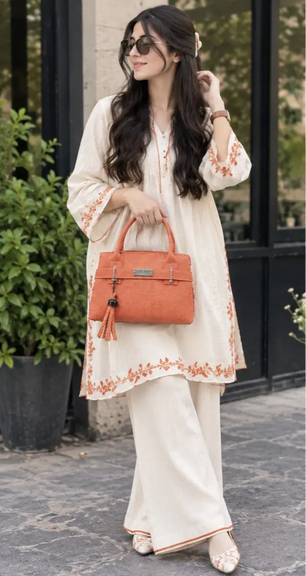 Girl's Leather Printed Hand Bag