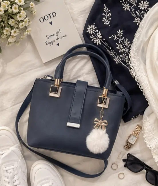 Girl's Leather Plain Hand Bag