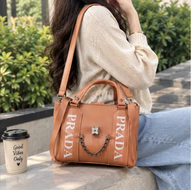 Girl's Leather Printed Hand Bag